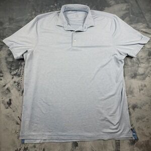 Mens Johnnie-O Performance Polo Shirt Size X-Large Blue Striped Golf